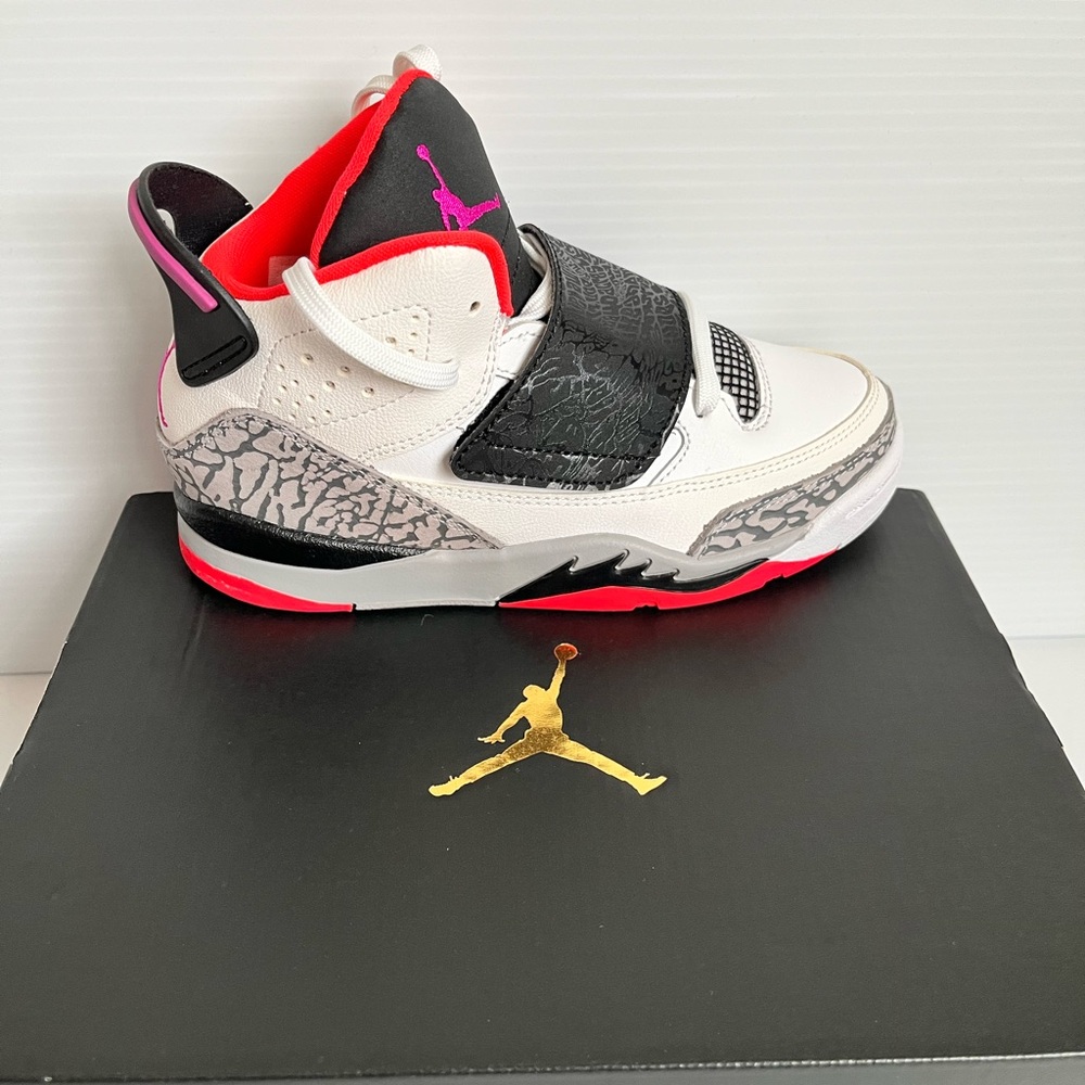 New Jordan Son Of BP White, Black and Gray Sneakers- Size 13
